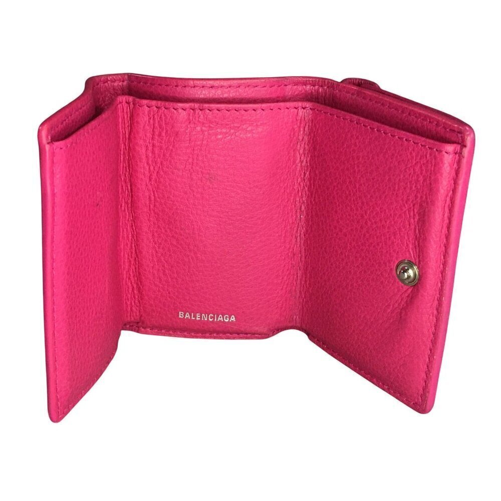 Balenciaga Papier Mini Wallet Pink Leather Envelope Design Foldable Wallet - Picture 4 of 7